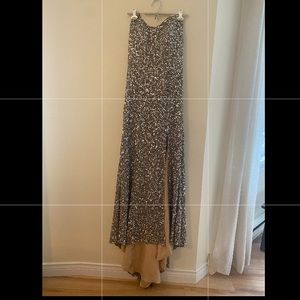 Stunning BG Haute silver sequinned gown, size 10